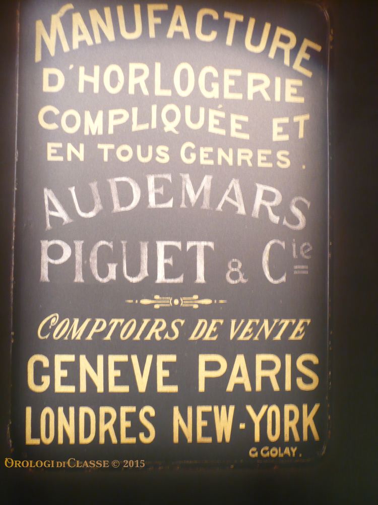 cartello d'epoca orologi Audemars Piguet